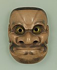 Noh mask of the chorei-beshimi type. 17th century. Deemed Important Cultural Property.