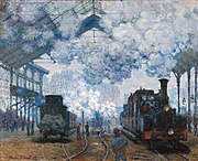 Claude Monet, The Gare Saint-Lazare, Arrival of a Train, 1877