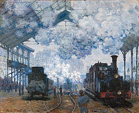 Claude Monet: Gare Saint-Lazare, l'arrivée d'un train, 1877, Fogg Art Museum[2]