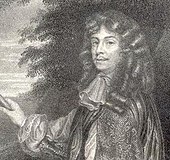 A printed image showing David Leslie dressed in robes with an elaborate wig.