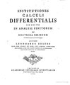 Titelblatt der Institutiones calculi differentialis von 1755