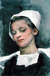 Breton Girl, Louise, 1880s, watercolour