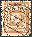 The same stamp, postmarked in 1946 (Michel No. 59 from 1945)