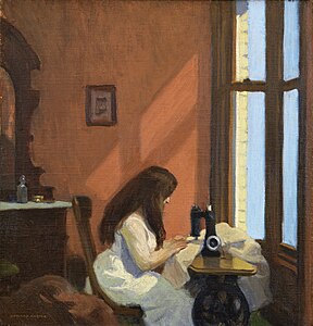 Girl at a Sewing Machine, Edward Hopper