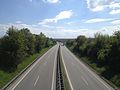 Highway D46 on its 15th kilometr in direction to Vyškov at bridge near Dobrochov.