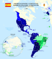 Spanish and Portuguese empires in 1790, showing lands over which they asserted sovereignty, but did not necessarily control