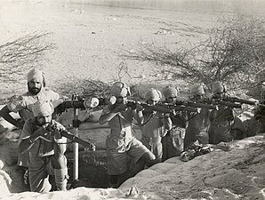 Indian soldiers at shore post in Berbera