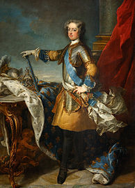 Louis XV, King of France and Navarre, c. 1723 (Palace of Versailles).