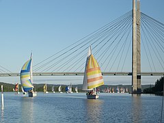 Kärkinen bridge in Korpilahti, Jyväskylä during the Päijännepurjehdus sailing competition