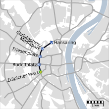 Map of the ring tunnel