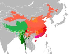 Distribution of Sino-Tibetan languages