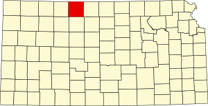Map of Kansas highlighting Phillips County