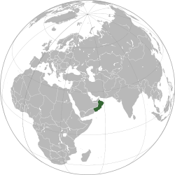 Location of Oman (dark green)