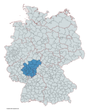 Location of Rhine-Main Metropolitan Region in Germany