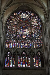 Rayonnant rose window of the north transept (14th c.)