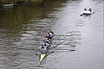 A rowing VIII of the school's training on the River Severn