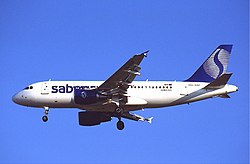 Ein Airbus A319-100 der Sabena