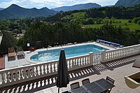 A photo of a terrace with annexed pool in Ginoles, France at Villa de Fleur.