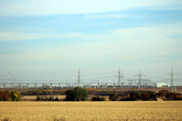 Umspannwerk Bergrheinfeld West (2019) mit 380-/220-/110-kV-Transformatoren