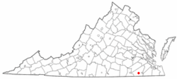 Location of Newsoms, Virginia