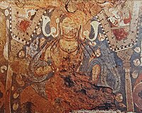 Bodhisattva Maitreya, ceiling of the cave E, late 7th early 8th century, Bamiyan