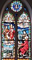 Church Music – Music has always been important to the Lutheran Church. The window shows Lutherans, Bach and Luther, and two hymnists from the early church, Ambrose and Gregory.