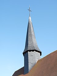 The bell tower of the church of Saint-Taurin in Hectomare