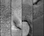 Deuteronilus Mensae, as seen by the Mars Global Surveyor.