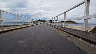 Causeway that connects Victor Harbor with Granite Island in Australia (Completed in 1867)
