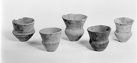 Five funnel beakers, grave D19
