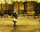 A Girl in the Street, Two Coaches in the Background 1882 Private collection (F13)