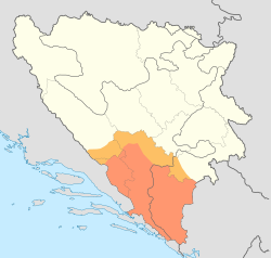 Approximate region of Herzegovina