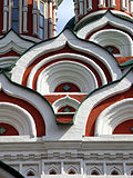 The kokoshniks of the Holy Trinity Church in Nikitinki, Moscow
