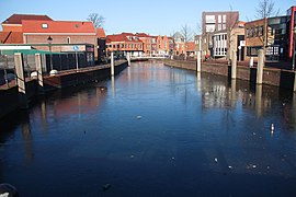 Ice in the harbour of spijkenisse