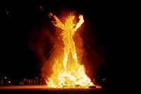Every year The Man is burned at the Burning Man festival, Nevada