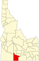 State map highlighting Twin Falls County