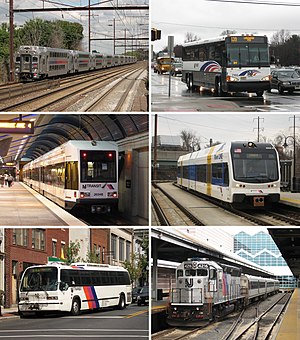 NJ Transit provides bus service throughout New Jersey, commuter rail service in North and Central Jersey and along the US Route 30 corridor, and light rail service in Hudson and Essex counties, and elsewhere in the Delaware Valley
