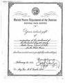 National Park Service Certificate
