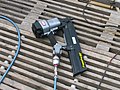 Pneumatic nail guns require hoses for their compressed air power supply