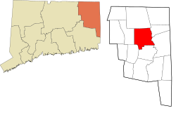 Pomfret's location within the Northeastern Connecticut Planning Region and the state of Connecticut