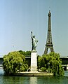 Statue of Liberty (with the Eiffel Tower in background)