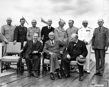 On August 18, 1943 at the first Quebec Conference. (Seated: King, Roosevelt, Churchill)
