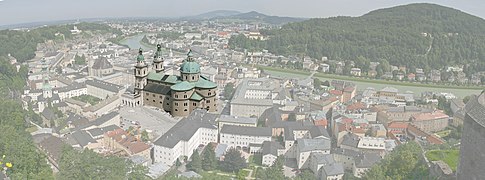 Salzburg Cathedral location looking north