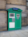 A 1929 police box that stands on Surrey Street, outside Sheffield Town Hall. It is still used as a post for city ambassadors, providing tourist information.