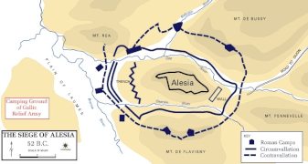 Belagerung und Schlacht von Alesia, Lageplan
