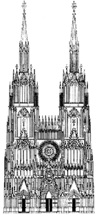 Entwurf für die Westfassade des Straßburger Münsters, spätes 13. Jahrhundert
