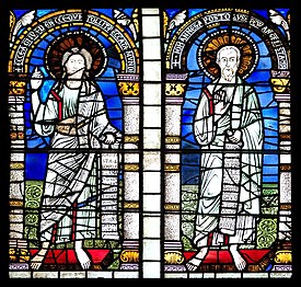 Saint John the Baptist and Saint John the Evangelist (3rd quarter of 12th century), left window of north transept