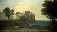 Landscape with Psyche Outside the Palace of Cupid (The Enchanted Castle) (1664) by Claude Lorrain