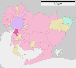 Location of Tōkai in Aichi Prefecture