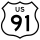 U.S. Route 91 marker